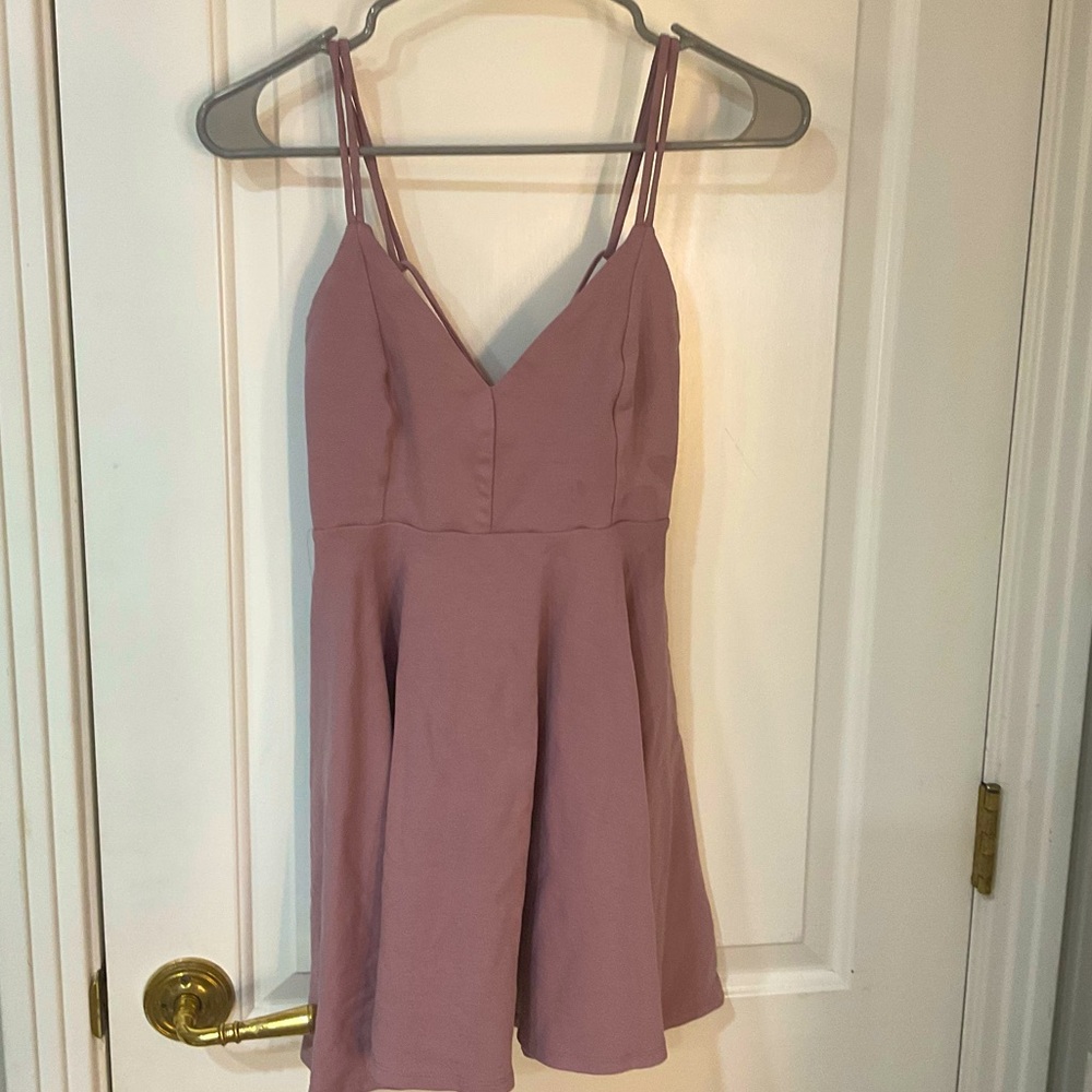 Homecoming Dress (rose color) with cross back